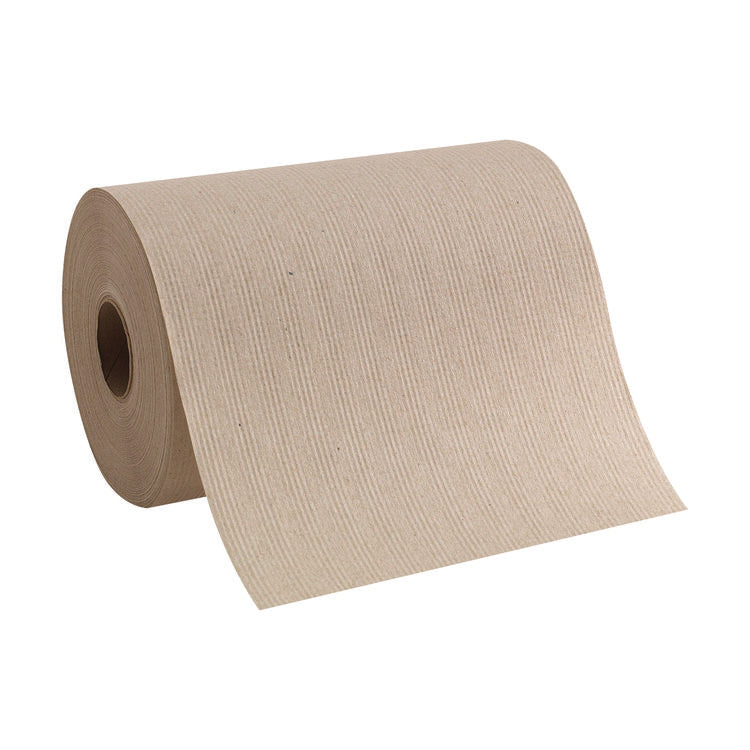Pacific Blue Basic Nonperforated Paper Towels, 1-Ply, 7.88 x 350 ft, Brown, 12 Rolls/Carton