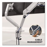 Platinum Series Dual Monitor Arm, For 40" Monitors, 360 deg Rotation, 45 deg Tilt, 180 deg Pan, Silver, Supports 17.6 lb