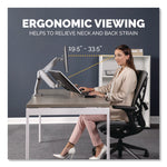 Platinum Series Dual Monitor Arm, For 40" Monitors, 360 deg Rotation, 45 deg Tilt, 180 deg Pan, Silver, Supports 17.6 lb