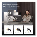 Platinum Series Dual Monitor Arm, For 40" Monitors, 360 deg Rotation, 45 deg Tilt, 180 deg Pan, White, Supports 17.6 lb
