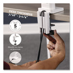 Platinum Series Dual Monitor Arm, For 40" Monitors, 360 deg Rotation, 45 deg Tilt, 180 deg Pan, White, Supports 17.6 lb
