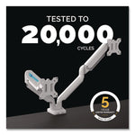 Platinum Series Dual Monitor Arm, For 40" Monitors, 360 deg Rotation, 45 deg Tilt, 180 deg Pan, White, Supports 17.6 lb