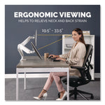 Platinum Series Dual Monitor Arm, For 40" Monitors, 360 deg Rotation, 45 deg Tilt, 180 deg Pan, White, Supports 17.6 lb