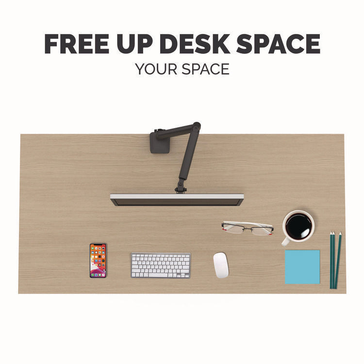 Platinum Series Single Monitor Arm, For 40" Monitors, 360 deg Rotation, 45 deg Tilt, 180 deg Pan, Black, Supports 17.6 lb