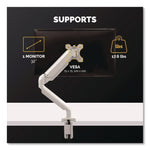 Platinum Series Single Monitor Arm, For 40" Monitors, 360 deg Rotation, 45 deg Tilt, 180 deg Pan, Silver, Supports 20 lb