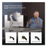 Platinum Series Single Monitor Arm, For 40" Monitors, 360 deg Rotation, 45 deg Tilt, 180 deg Pan, Silver, Supports 20 lb