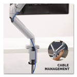 Platinum Series Single Monitor Arm, For 40" Monitors, 360 deg Rotation, 45 deg Tilt, 180 deg Pan, Silver, Supports 20 lb