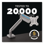 Platinum Series Single Monitor Arm, For 40" Monitors, 360 deg Rotation, 45 deg Tilt, 180 deg Pan, Silver, Supports 20 lb