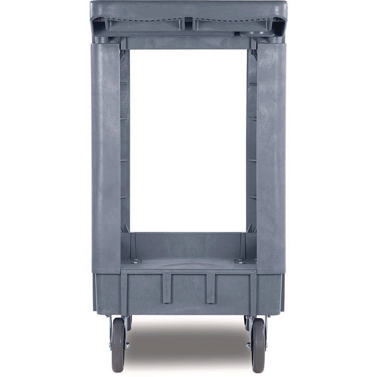 Two-Shelf Utility Cart, Plastic, 2 Shelves, 500 lb Capacity, 17.25" x 40" x 33.5", Gray