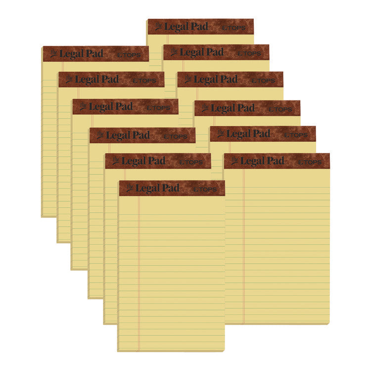 "The Legal Pad" Ruled Perforated Pads, Narrow Rule, 50 Canary-Yellow 5 X 8 Sheets, Dozen