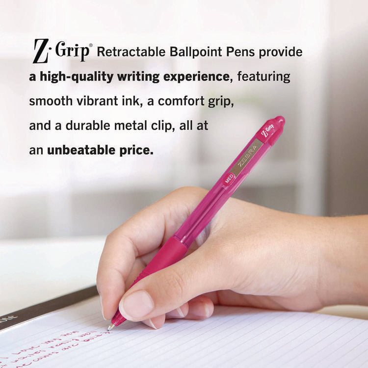 Z-Grip Ballpoint Pen, Retractable, Medium 1 mm, Assorted Business/Artistic Ink and Barrel Colors, 24/Pack