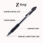 Z-Grip Ballpoint Pen, Retractable, Medium 1 mm, Assorted Ink and Barrel Colors, 24/Pack
