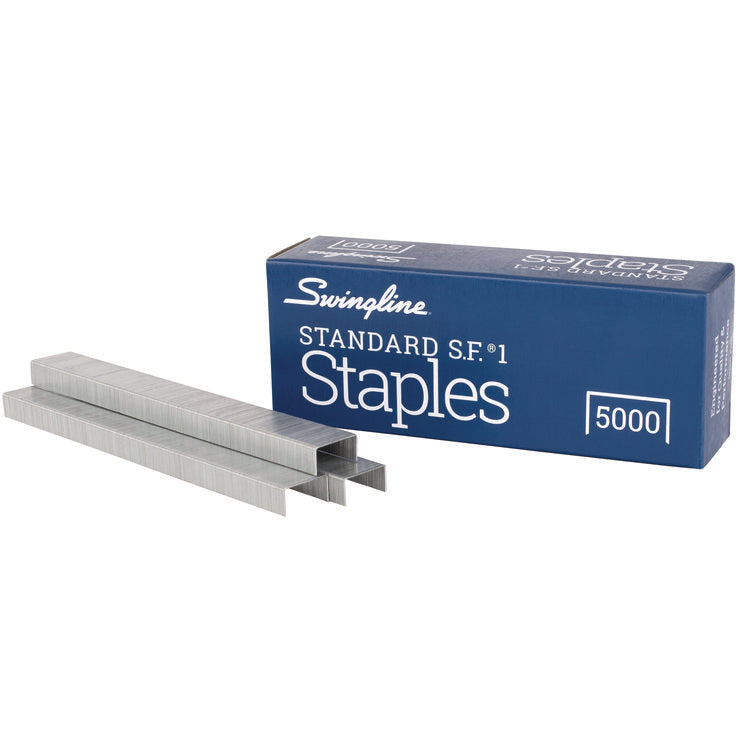 S.F. 1 Standard Staples, 0.25" Leg, 0.5" Crown, Steel, 5,000/Box