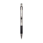 F-301 Ballpoint Pen, Retractable, Fine 0.7 mm, Black Ink, Stainless Steel/Black Barrel, Dozen