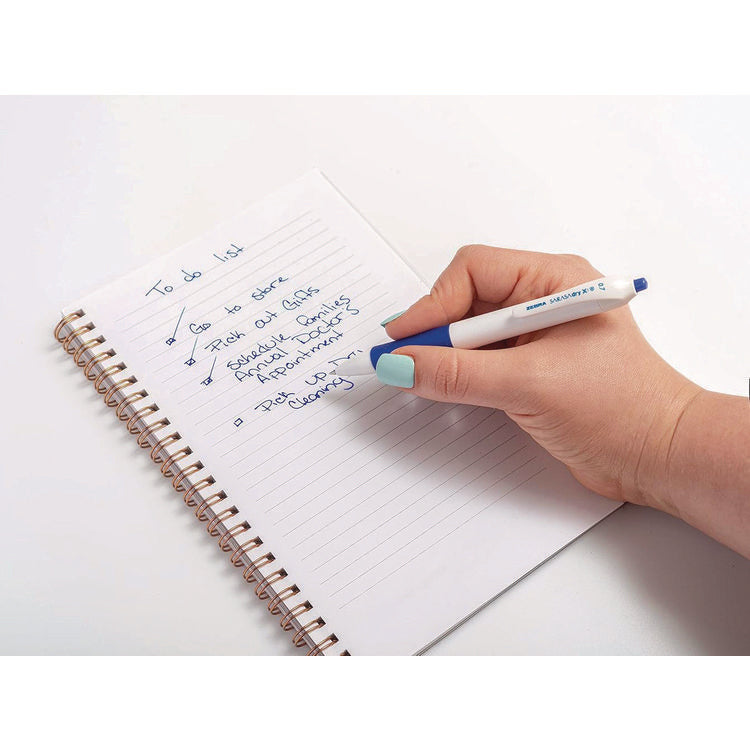 Sarasa Dry X1+ Gel Pen, Retractable, Medium 0.7 mm, Blue Ink, White/Blue Barrel, 12/Pack