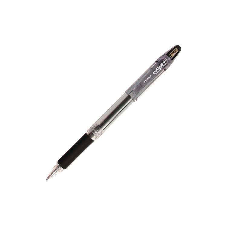 Jimnie Gel Pen, Stick, Medium 0.7 mm, Black Ink, Clear/Black Barrel, 12/Pack