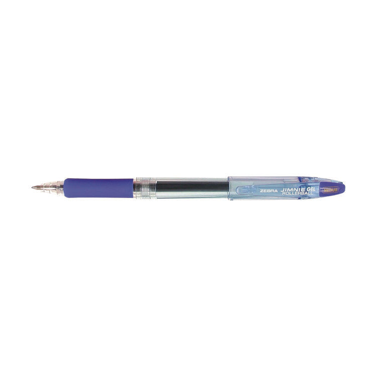 Jimnie Gel Pen, Stick, Medium 0.7 mm, Blue Ink, Clear/Blue Barrel, 12/Pack