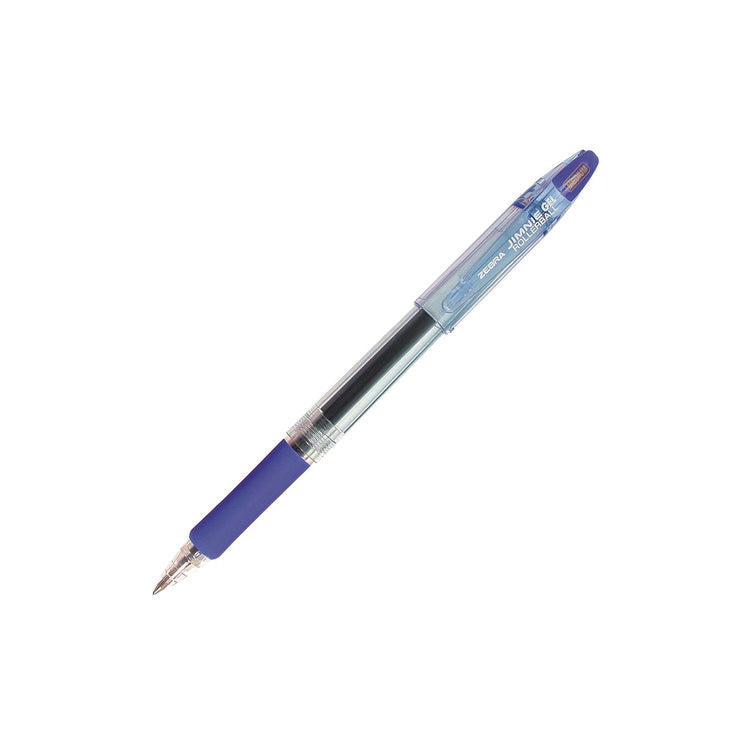Jimnie Gel Pen, Stick, Medium 0.7 mm, Blue Ink, Clear/Blue Barrel, 12/Pack