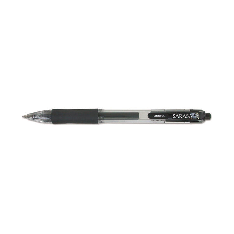 Sarasa Dry Gel X20 Gel Pen, Retractable, Medium 0.7 mm, Black Ink, Clear/Black Barrel, 36/Pack