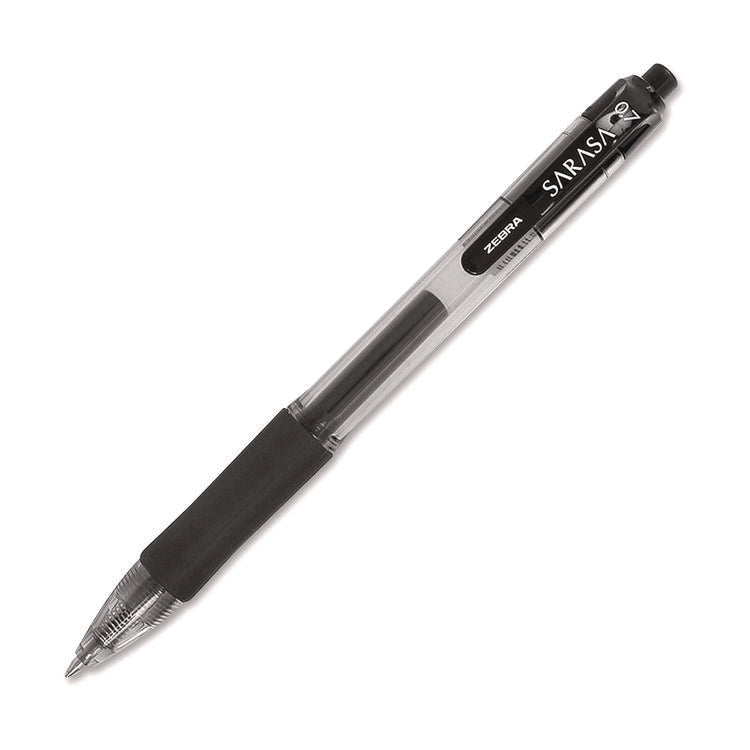Sarasa Dry Gel X20 Gel Pen, Retractable, Medium 0.7 mm, Black Ink, Clear/Black Barrel, 36/Pack