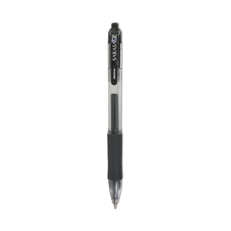 Sarasa Dry Gel X20 Gel Pen, Retractable, Medium 0.7 mm, Black Ink, Clear/Black Barrel, 36/Pack