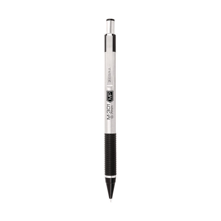 M-301 Mechanical Pencil, 0.7 mm, HB (#2), Black Lead, Silver/Black Barrel