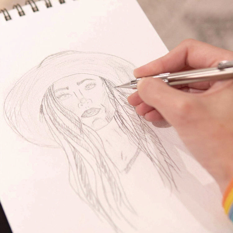 M-701 Mechanical Pencil, 0.7 mm, F (#2.5), Black Lead, Silver Barrel