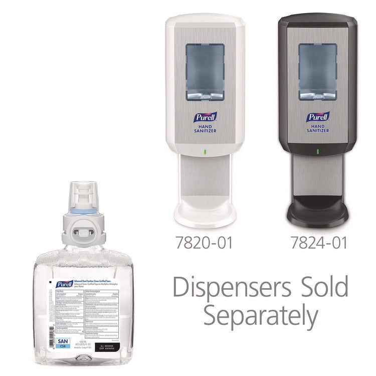 Advanced Hand Sanitizer Green Certified Foam Refill, For CS8 Dispensers, 1,200 mL, Fragrance-Free, 2/Carton