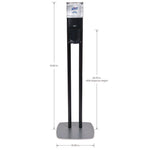Es6 Hand Sanitizer Floor Stand With Dispenser, 1,200 Ml, 13.5 X 5 X 28.5, Graphite/silver