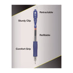 G2 Premium Gel Pen, Retractable, Extra-Fine 0.5 mm, Blue Ink, Smoke/Blue Barrel, 5/Pack