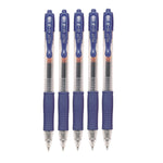 G2 Premium Gel Pen, Retractable, Extra-Fine 0.5 mm, Blue Ink, Smoke/Blue Barrel, 5/Pack