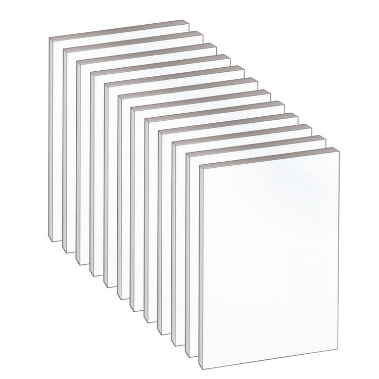 Second Nature Recycled Unruled Memo Pads, 4 x 6, White, 100 Sheets, 12/Pack