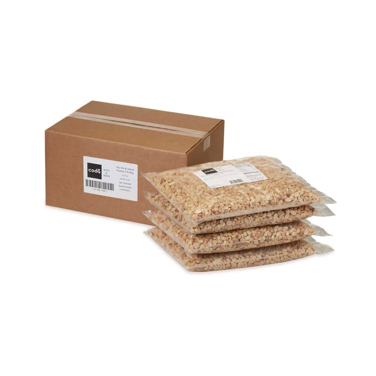 Dry Roasted and Salted Peanuts, Unshelled, 80 oz Bag, 4/Carton