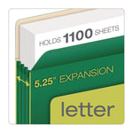 Reinforced File Pocket, 5.25" Expansion, Letter Size, Green