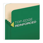 Reinforced File Pocket, 5.25" Expansion, Letter Size, Green