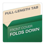 Reinforced File Pocket, 5.25" Expansion, Letter Size, Green
