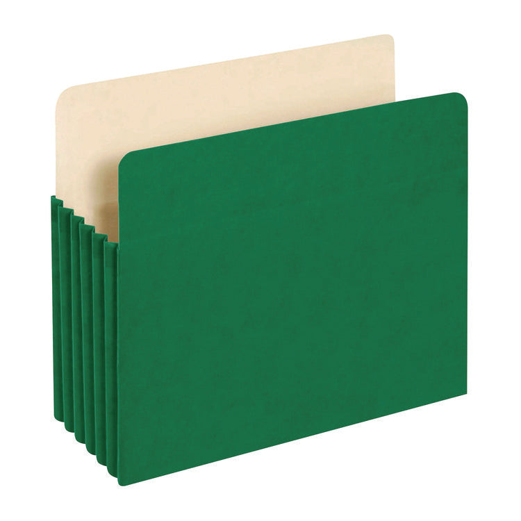 Reinforced File Pocket, 5.25" Expansion, Letter Size, Green
