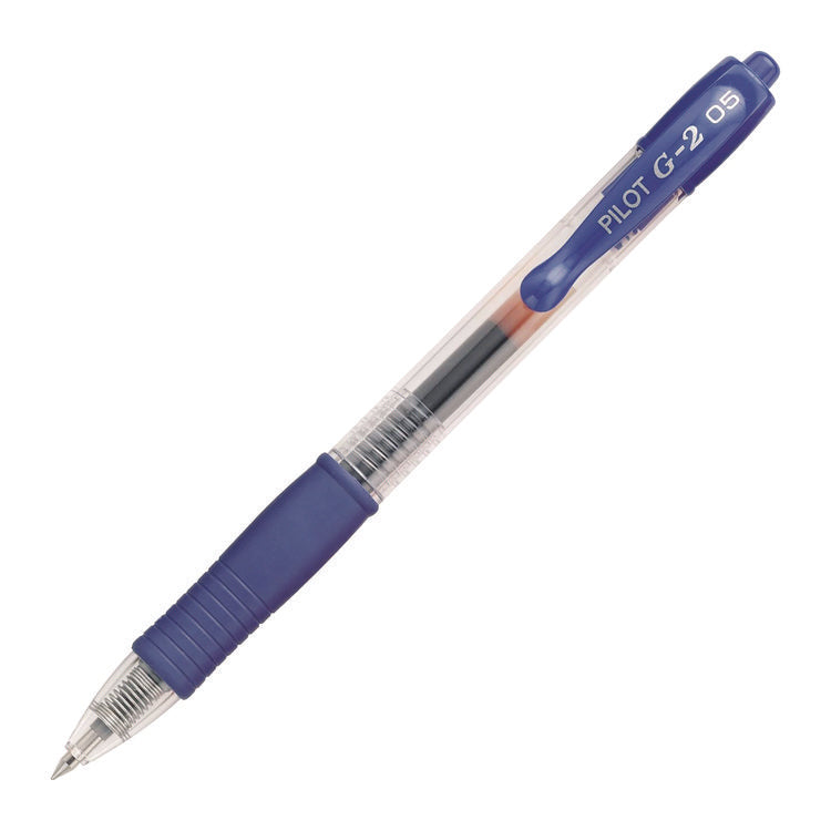 G2 Premium Gel Pen, Retractable, Extra-Fine 0.5 mm, Blue Ink, Smoke/Blue Barrel, 5/Pack