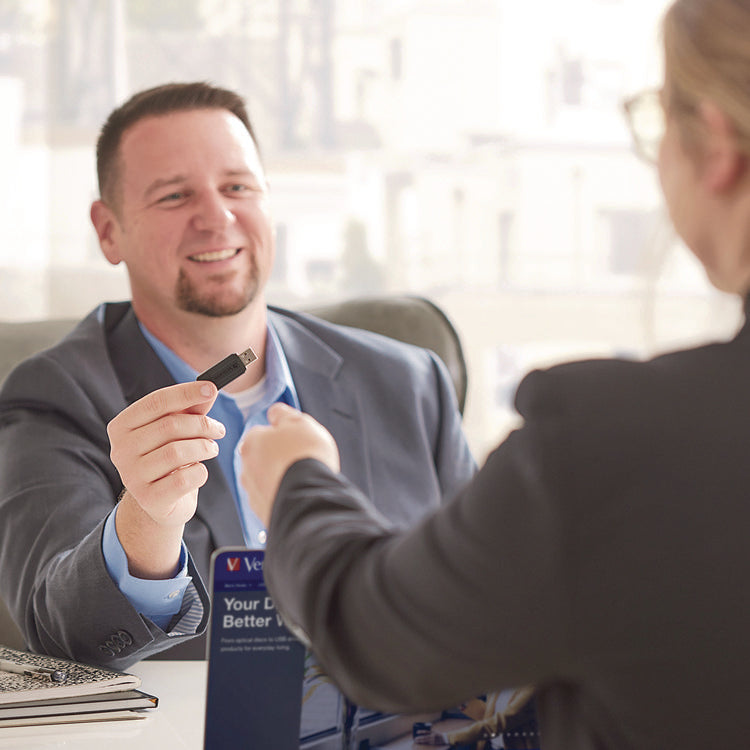 PinStripe USB 2.0 Flash Drive, 16 GB, Blue/Green, 2/Pack