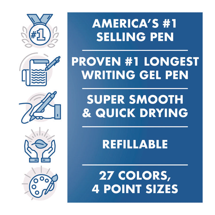 G2 Premium Gel Pen, Retractable, Extra-Fine 0.5 mm, Black Ink, Smoke/Black Barrel, 4/Pack
