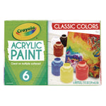 Acrylic Paint Set, Six Assorted Classic Colors, 2 oz Bottles, 6/Box