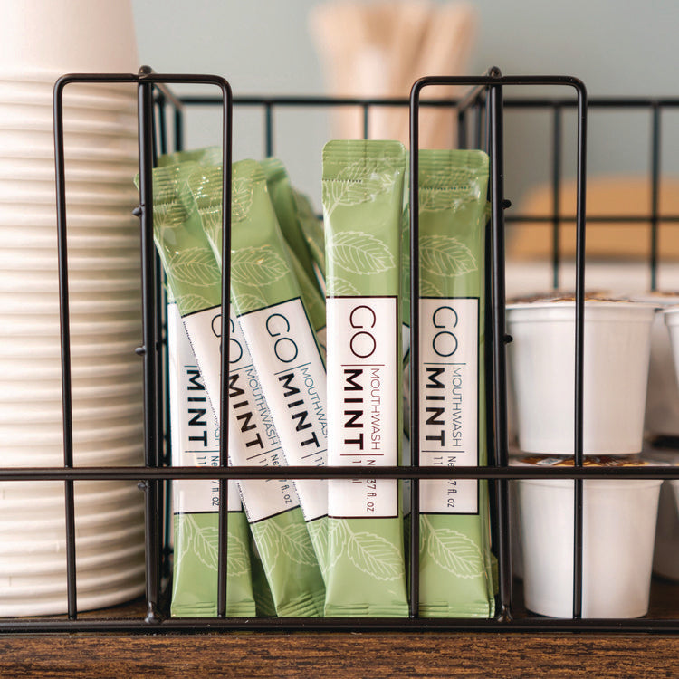 Individual Mouthwash Packets, Display Pack, Mint Flavor, 0.37 oz Packet, 20/Pack