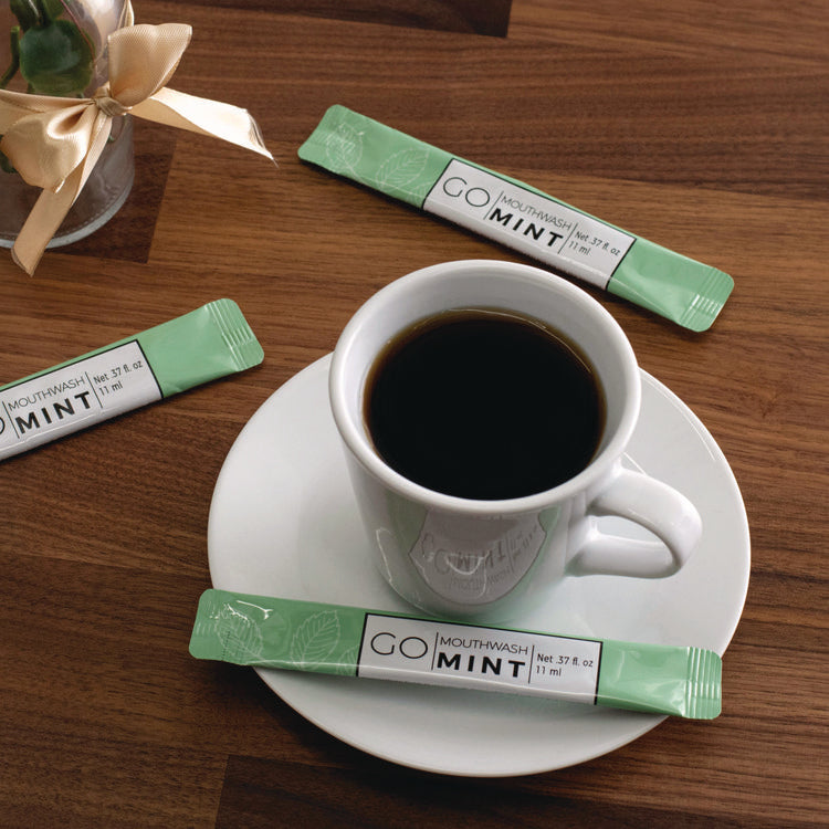 Individual Mouthwash Packets, Display Pack, Mint Flavor, 0.37 oz Packet, 20/Pack