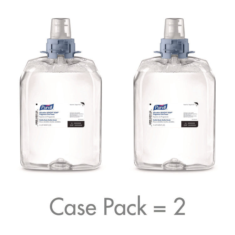 Education HEALTHY SOAP Fragrance Free Foam Refill, Unscented, 2,000 mL, 2/Carton