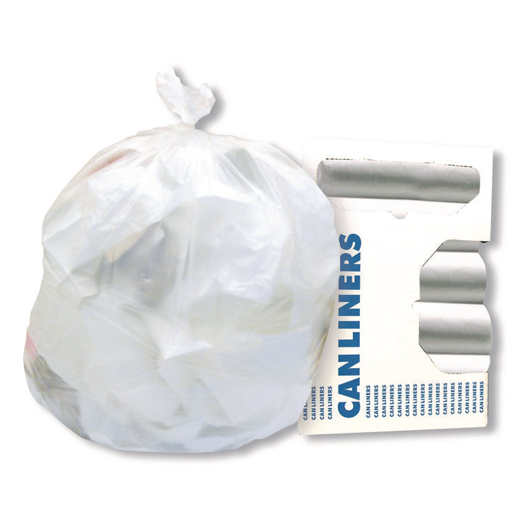 AccuFit Linear Low-Density Can Liners, 55 gal, 0.9 mil, 40" x 53", Clear, Roll, 100/Carton
