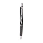 EnerGel Alloy RT Gel Pen, Retractable, Medium 0.7 mm, Black Ink, Black/Aluminum Barrel
