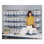R-KIVE Heavy-Duty Storage Boxes, Letter/Legal Files, 10 x 15 x 12, White/Blue, 20/Bundle
