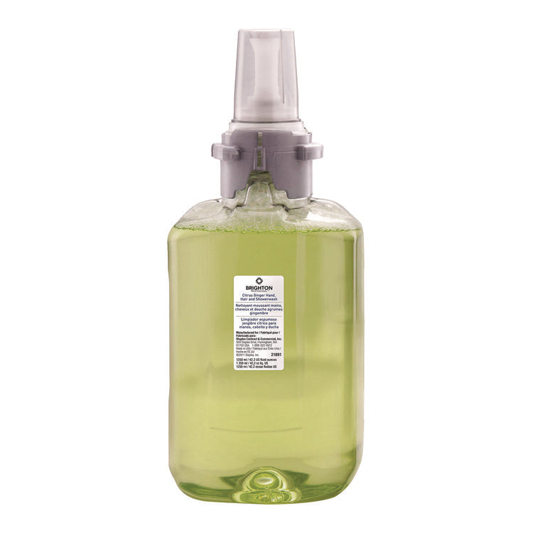 ADX Foaming Hand Soap Refills, Hand/Hair/Shower Wash, Citrus Ginger Scent, 1,250 mL, 3/Carton