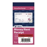 Money/Rent Receipt Book, Two-Part Carbonless, 4.88 x 2.75, 50 Receipts/Book, 3 Books/Pack