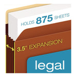 Tyvek Heavy-Duty Reinforced File Pockets, 3.5" Expansion, Letter Size, Redrope, 10/Box